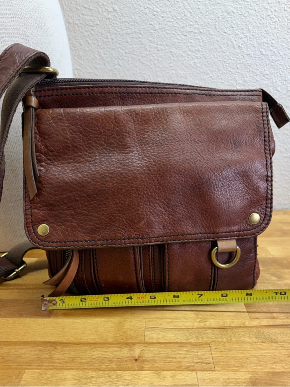 Fossil Long Live Vintage 1954 Leather Cargo Crossbody Bag Brown - Picture 10 of 15
